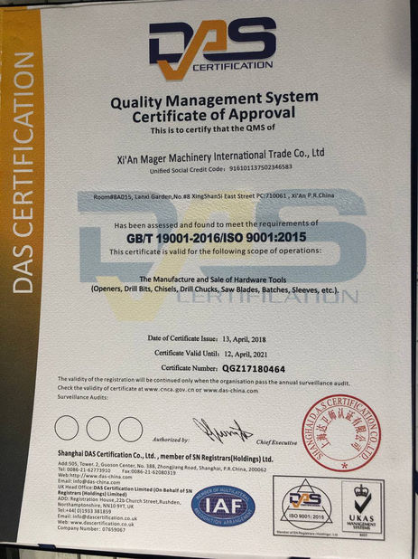China Xian Mager Machinery International Trade Co., Ltd. Certificações